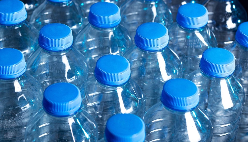 group of plastic water bottles