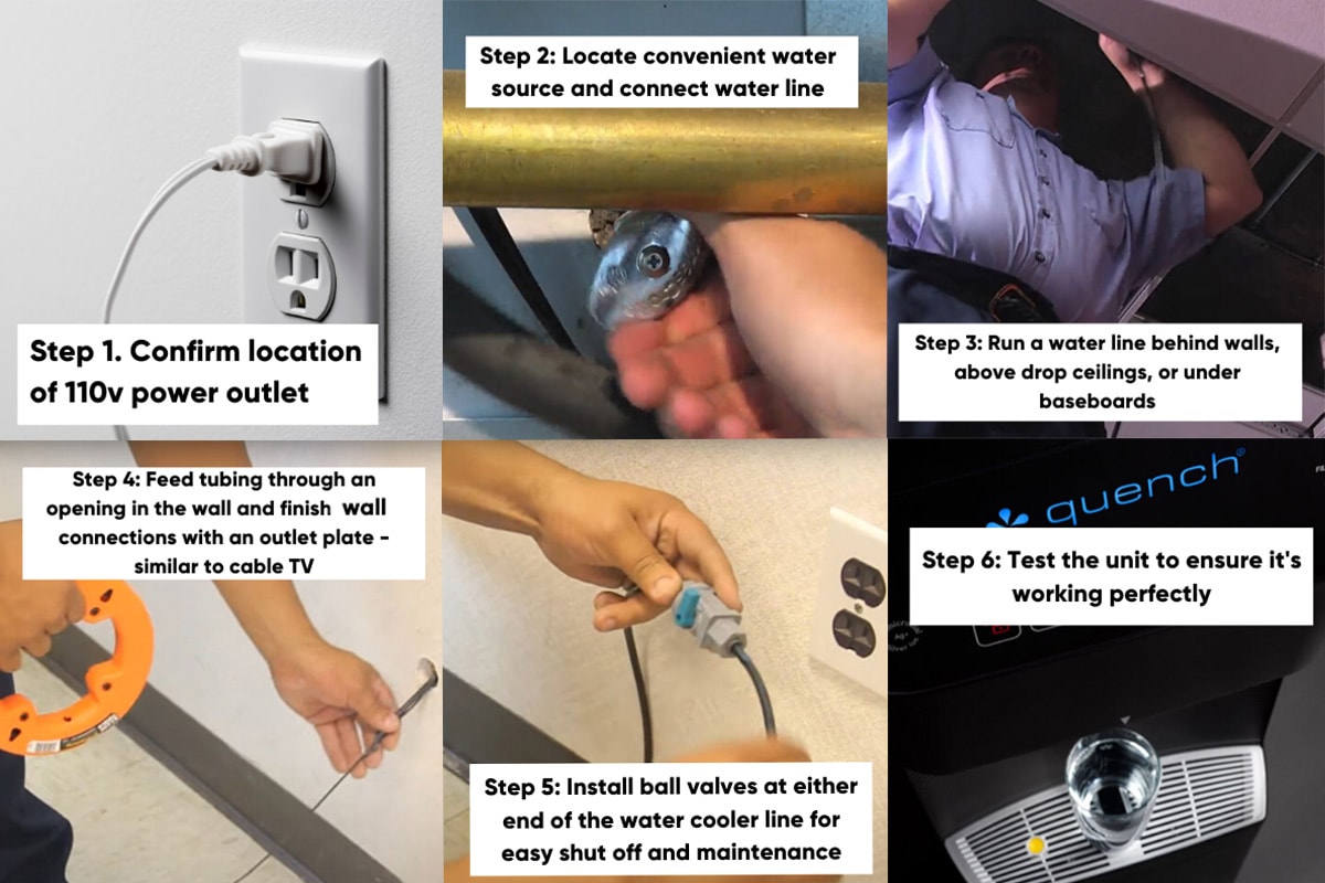 How to install a bottle-free water cooler infographic