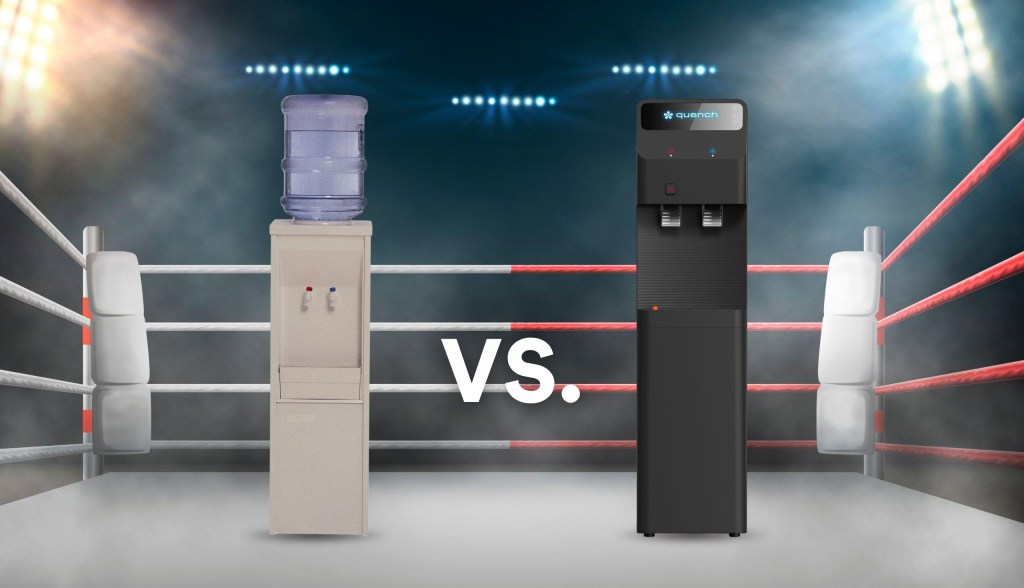 two water coolers in boxing ring