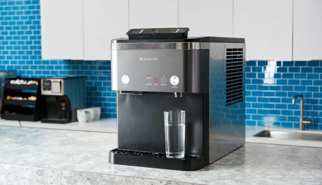 Quench countertop water cooler in breakroom