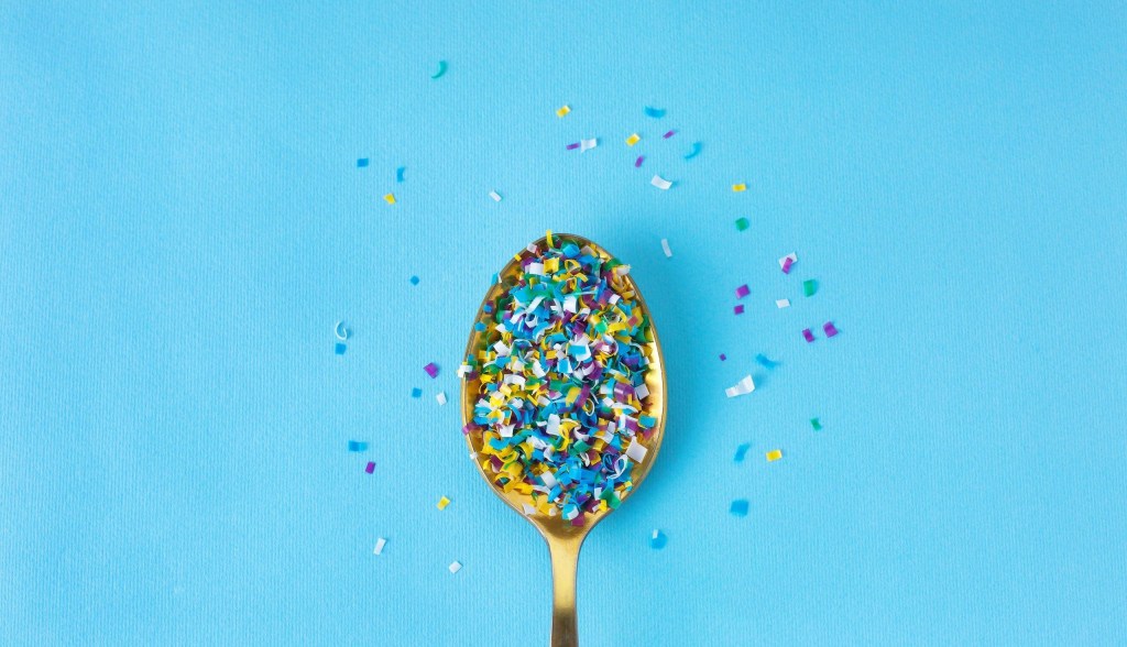 spoon of microplastics