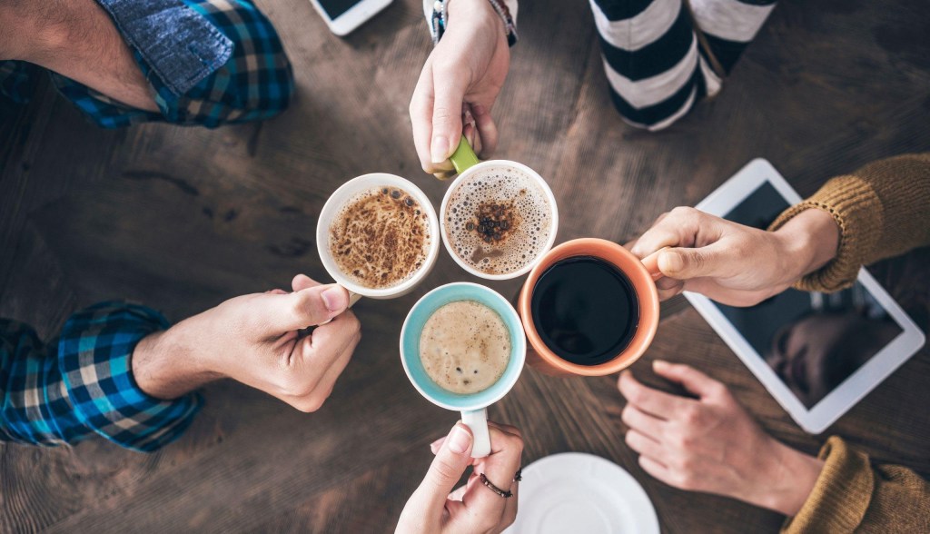 group of people drinking coffee