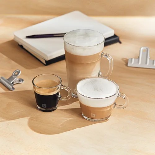 glass cups of nespresso