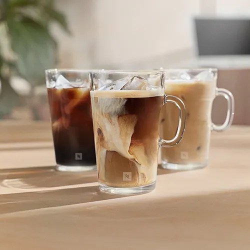 three glasses of nespresso