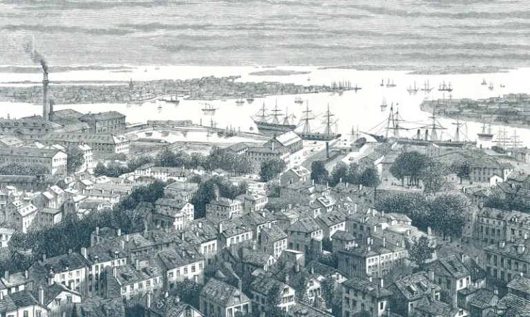 Boston from Bunker's Hill in 19th century