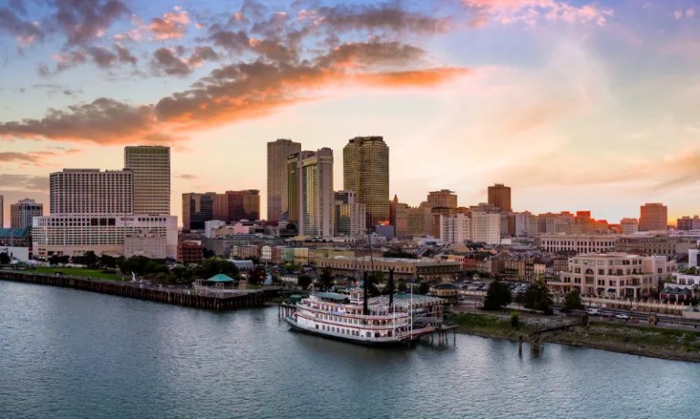 New Orleans skyline and water