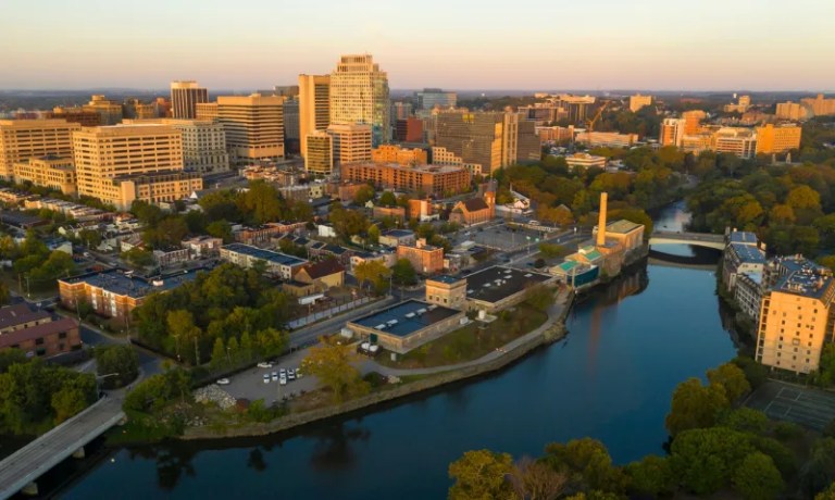 Wilmington skyline and water