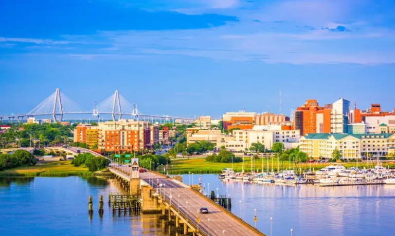 charleston south carolina skyline and water