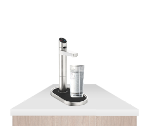 Hydrotap Elite Plus Thumbnail with glass of sparkling water
