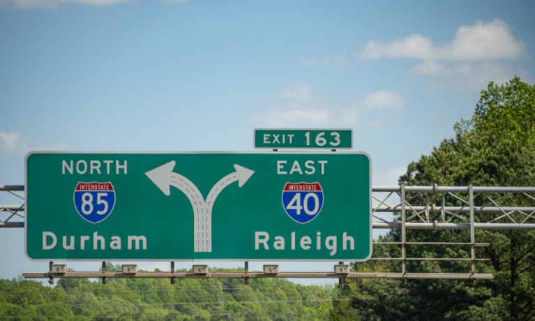 Raleigh-Durham sign