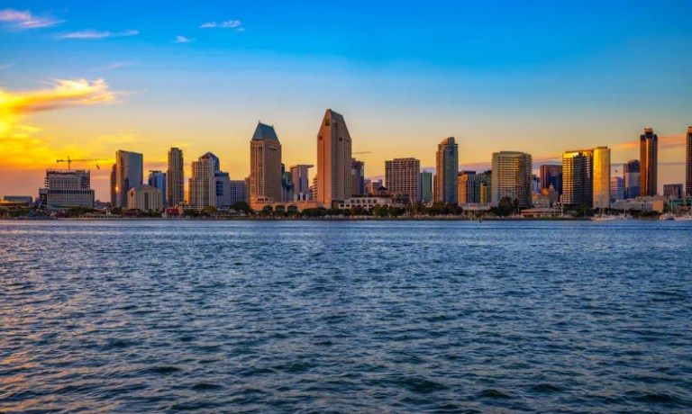 San Diego skyline and water