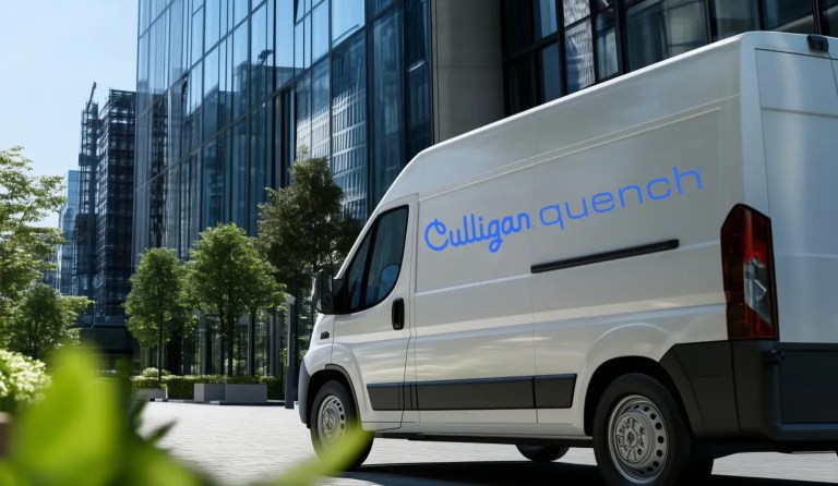 Culligan Quench Van in front of office building