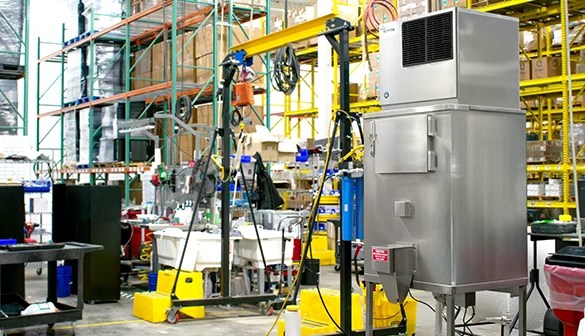 bagger ice machine in warehouse